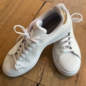 Adidas ADVANTAGE COURT SHOES White/Copper with Cloudfoam Comfort Women’s Size 10